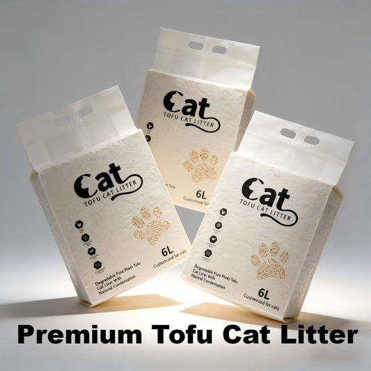 MiAU·X Tofu Cat Litter 6L- Dust-Free and Natural Clumping Tofu-Based Formula for Easy Cleanup